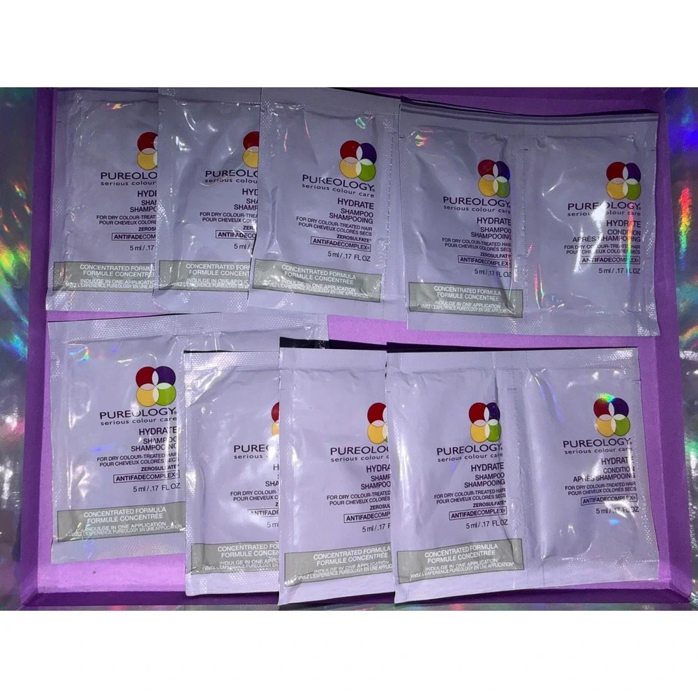 Pureology Hydrate Shampoo Conditioner 8 Sets Travel Packets hair care